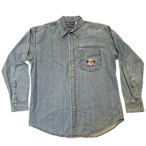 Vintage Hard Rock Cafe Denim Shirt New York Button Up Long Sleeve S